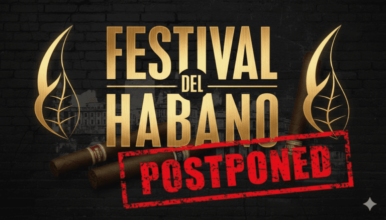 Festival del Habano postponed announcement graphic