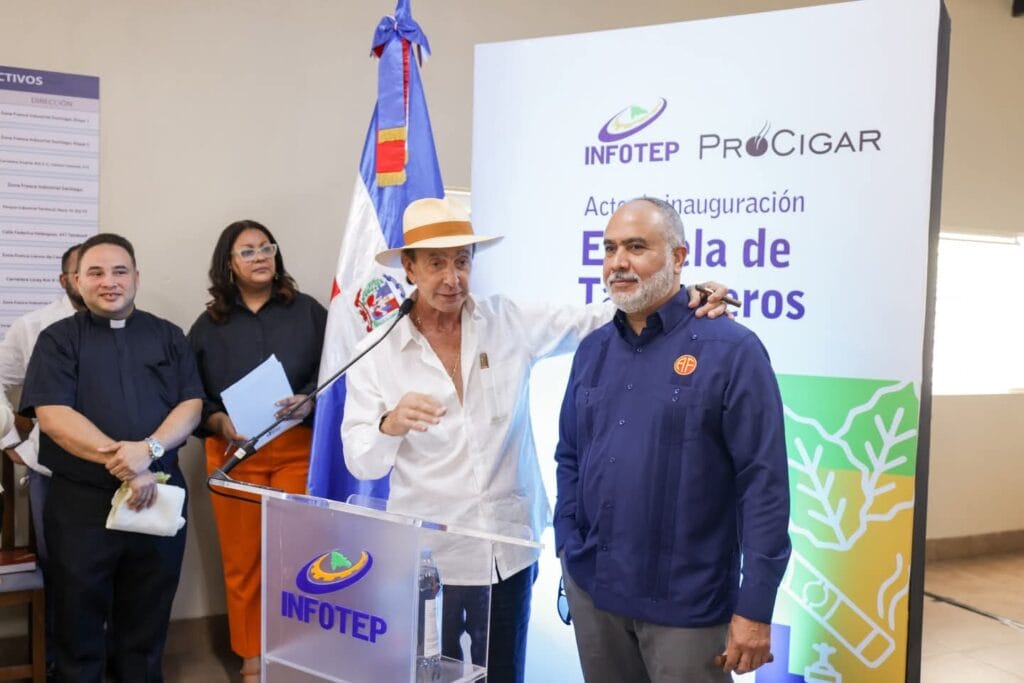 Litto Gomez attending the inauguration of the tobacco training school opened by Procigar and Intabaco in the Dominican Republic