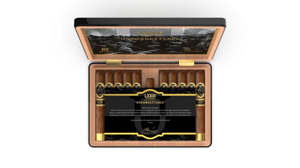 Eladio Díaz 73rd Anniversary cigar box with Dominican blend