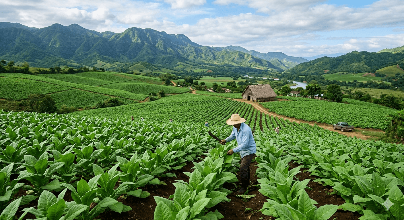 Tobacco fields in the Cibao Valley Dominican Republic