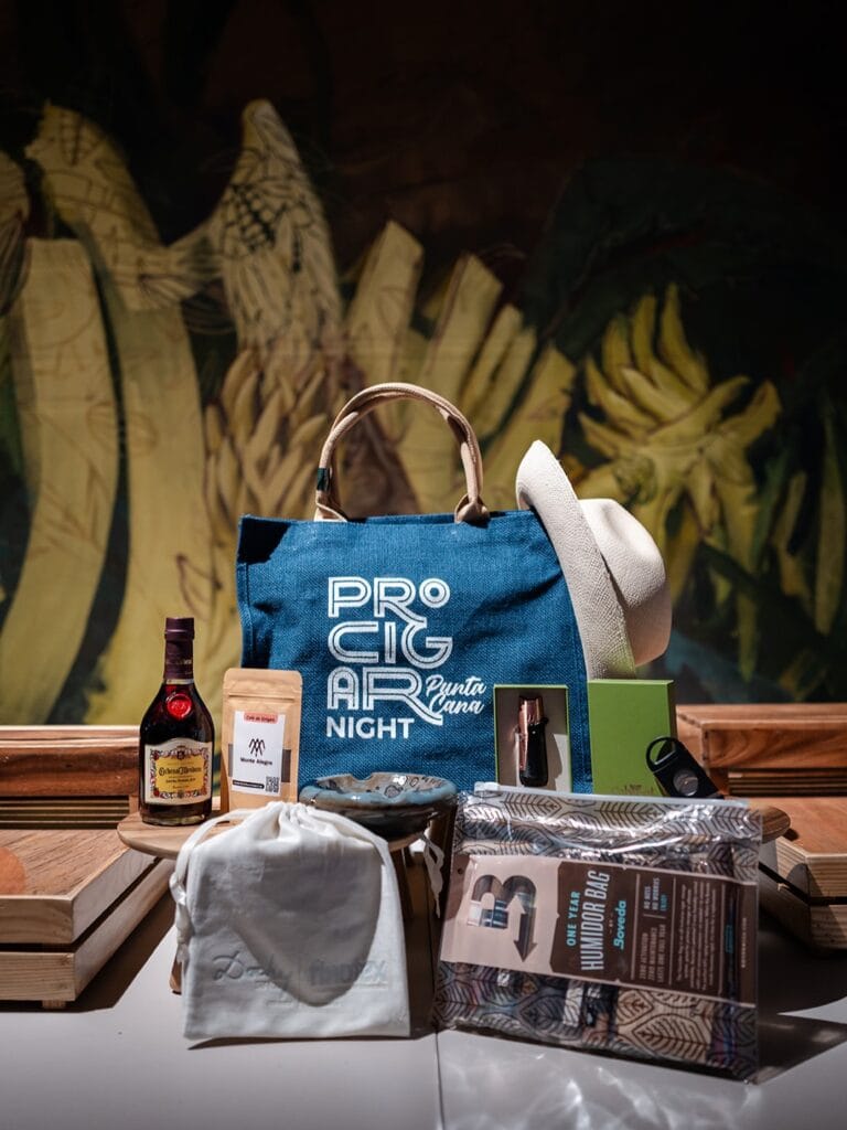 PROCIGAR Night Punta Cana 2026 welcome pack featuring premium cigars and event materials