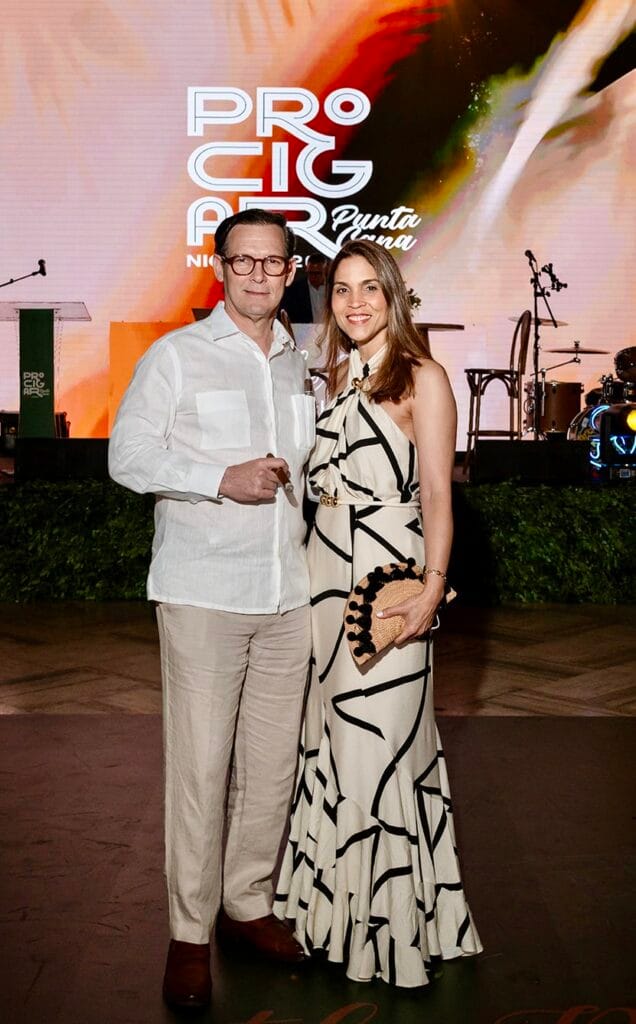Agustín Fernández and Elisha Fermín during Procigar Night Punta Cana 2026