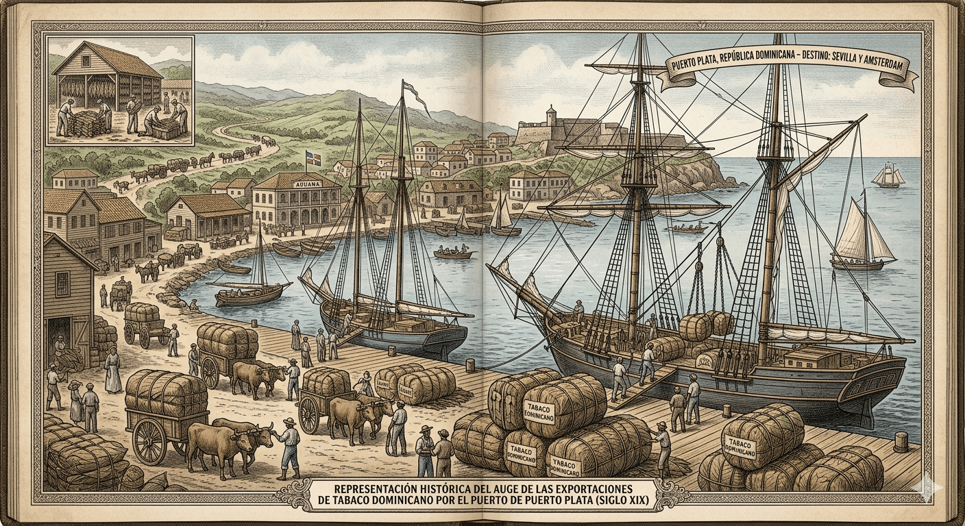 19th century Dominican tobacco export activity in Puerto Plata